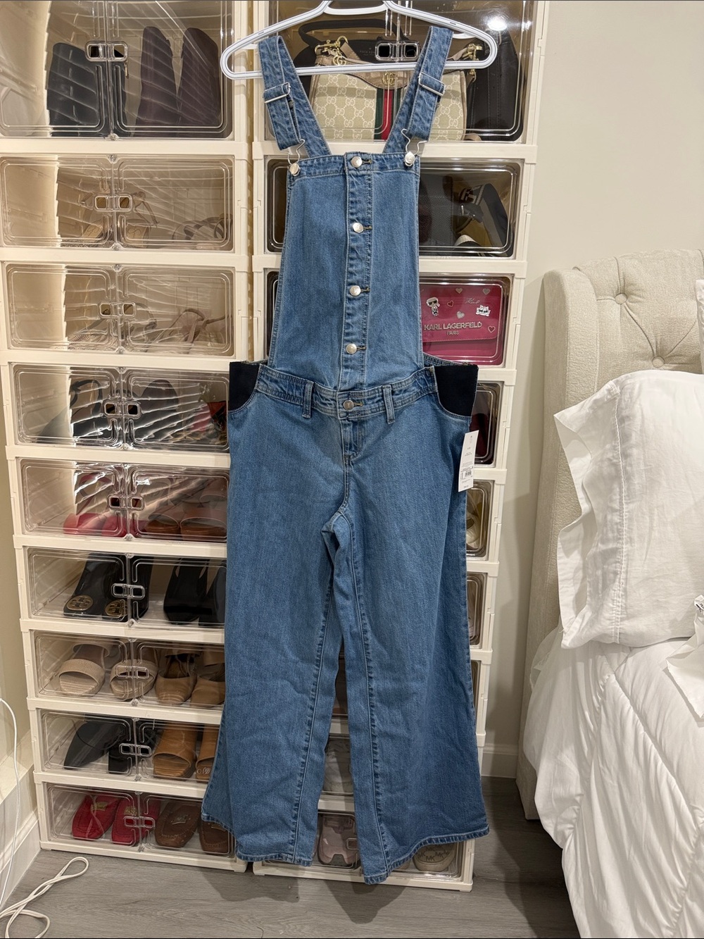 Isabel Maternity by Ingrid & Isabel Medium Blue Denim Overalls